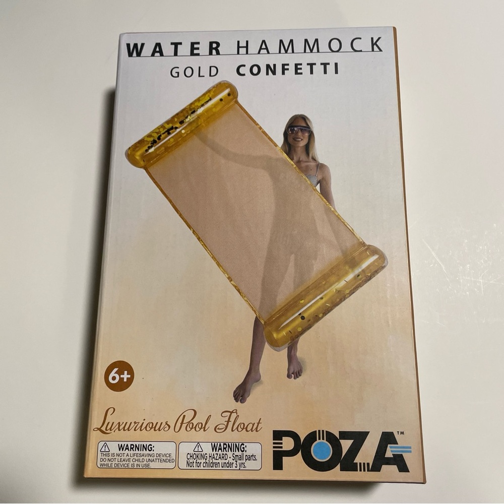Inflatable Pool Hammock - Luxurious Confetti-Filled Pool Lounger Float, New